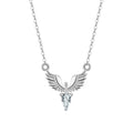 Women's silver eagle pendant necklace with 925 silver construction and adjustable 41-50cm chain length
