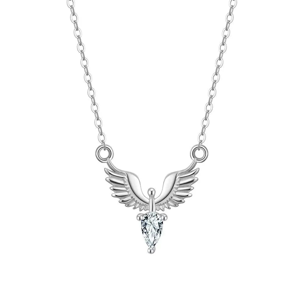 Women's silver eagle pendant necklace with 925 silver construction and adjustable 41-50cm chain length