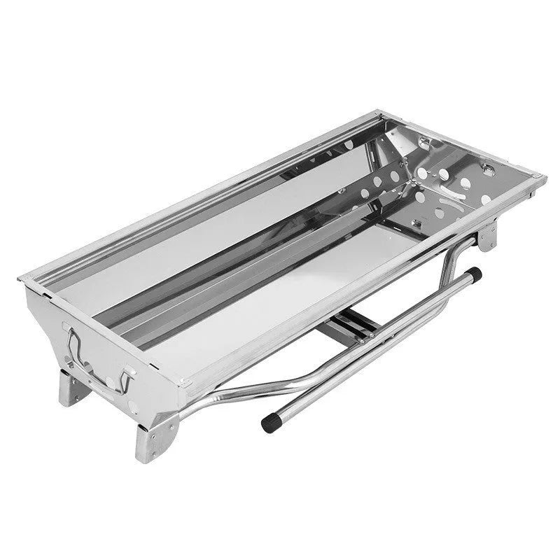 Stainless steel folding barbecue oven with portable design for outdoor cooking