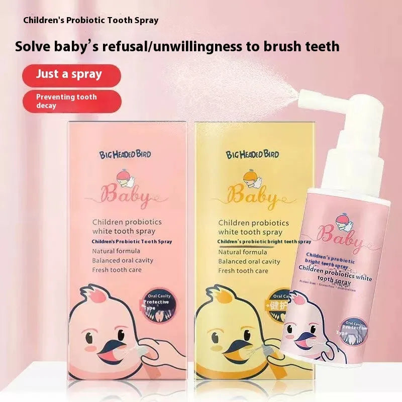 Children's probiotics white teeth cleaning spray bottle in 40ml size with anticavity function