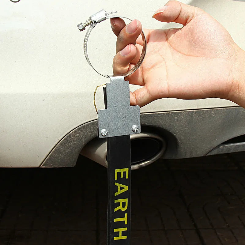 Black rubber and copper car electrostatic grounding belt with 370mm length