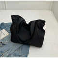 Soft Oxford cloth folding shoulder tote bag shown in available colour options