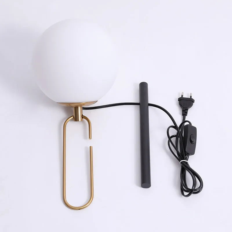 Nordic style modern glass wall lamp offering white, warm, or neutral light colour options.
