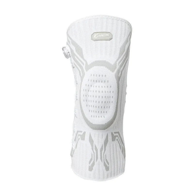 Grey and white sports knee pads for adults, showing left and right pads in size L.