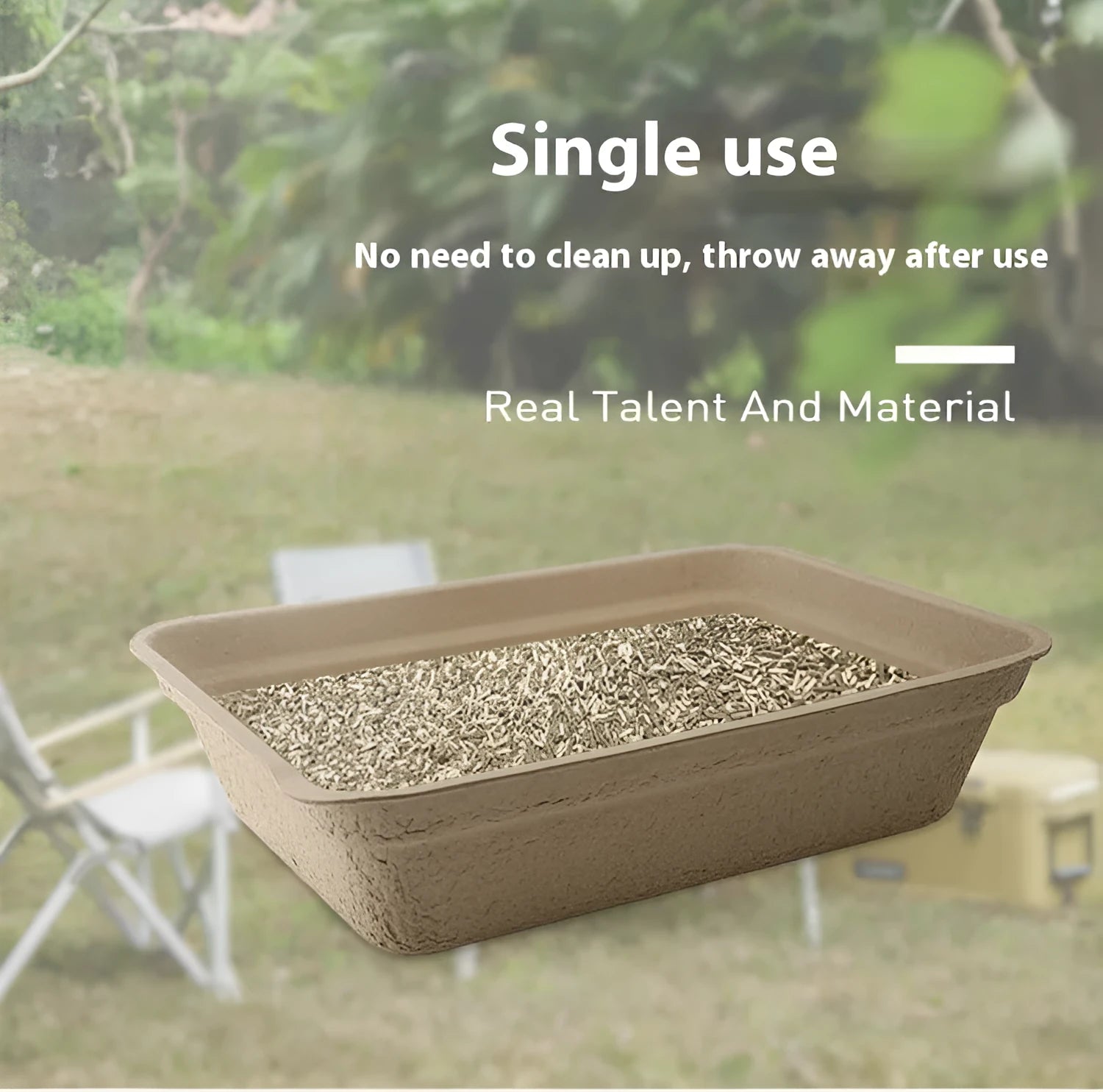 Brown disposable waterproof cat litter box with environmentally friendly degradable materials