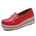 Slip-on oversized synthetic leather casual shoes for women in beige, round toe, rubber sole