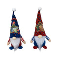 Two matching faceless baby doll Rudolf Christmas ornaments made from red and white cloth fabric