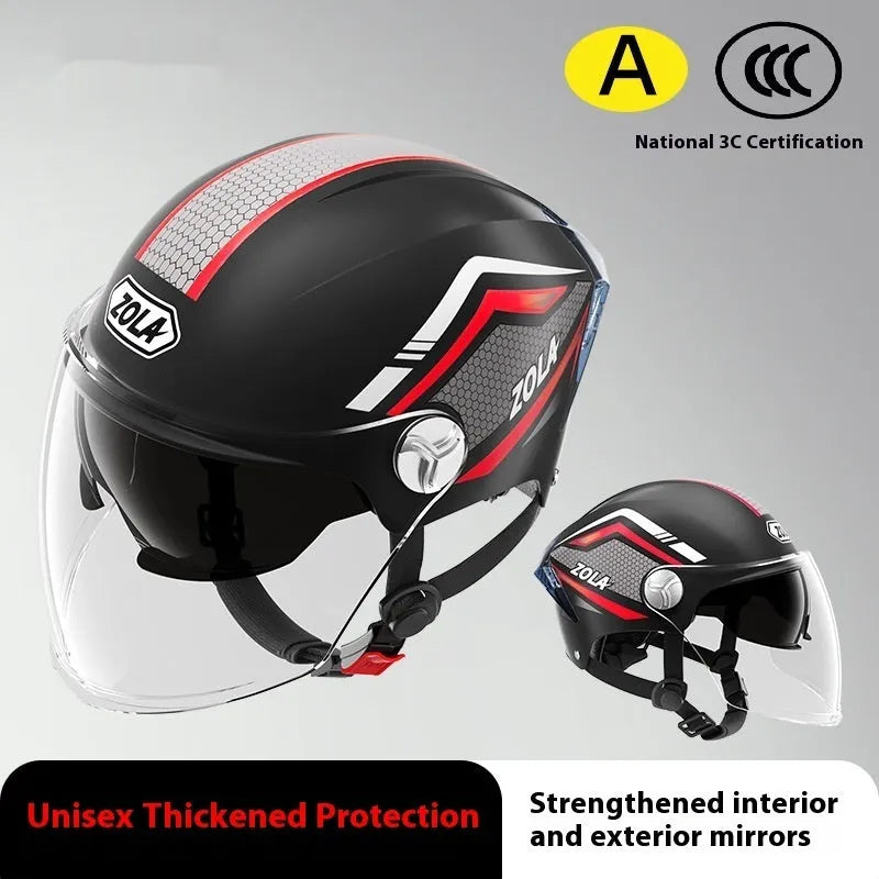 Children's 3C certified motorcycle half helmet in multiple colour options with double mirror finishes