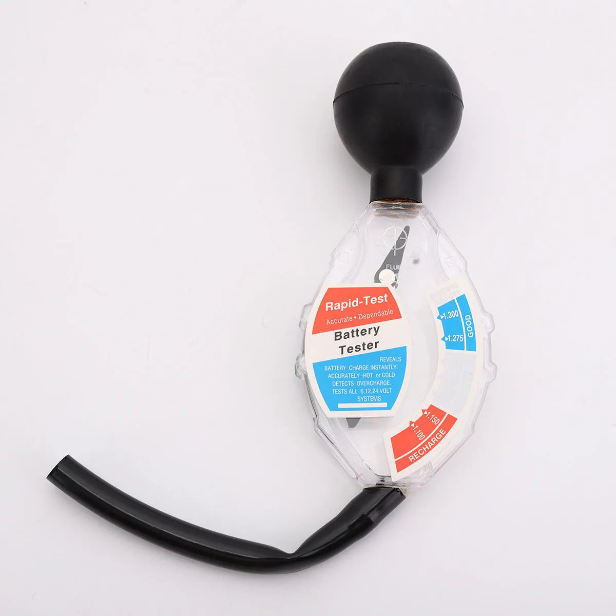 Suction electrolyte hydrometer densitometer for lead acid battery testing with measurement scale