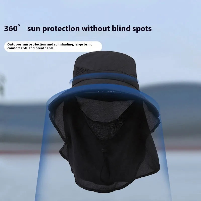 Men's adjustable fisherman bucket hat with wide brim for sun protection