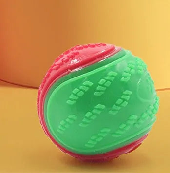 TPR rubber dog training ball in luminous colours with 6.5cm diameter for dental care