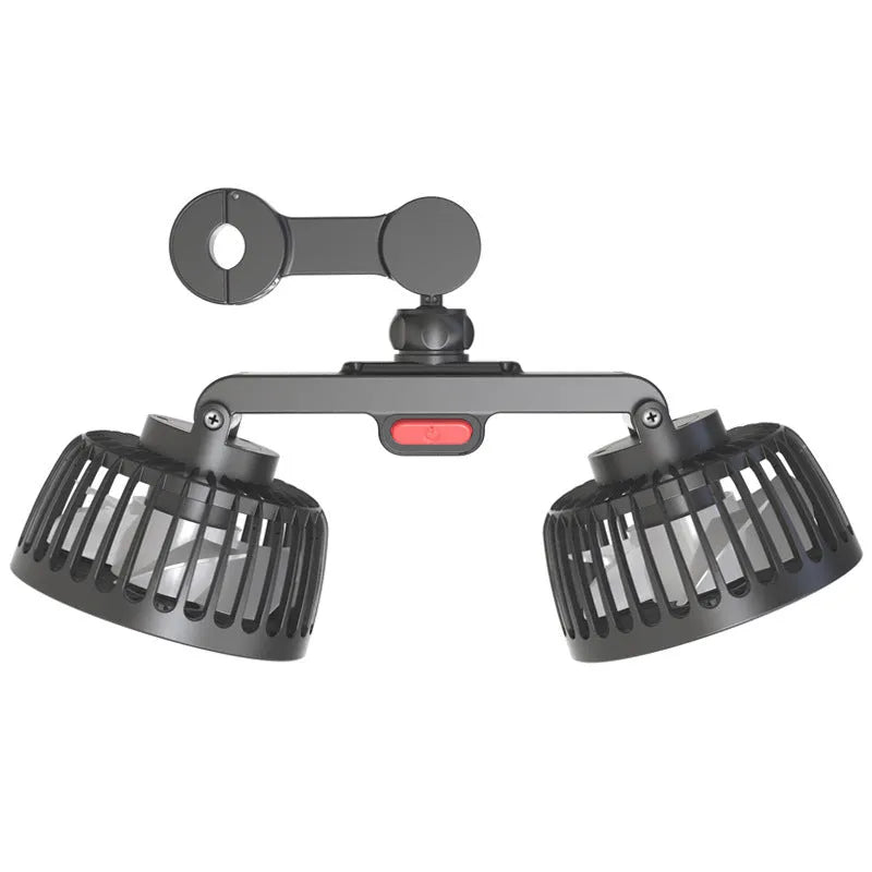 Black car USB rear pillow single head fan with multifunctional adjustment