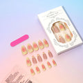 Cartoon flower design artificial press-on nails set with jelly glue and filing strip