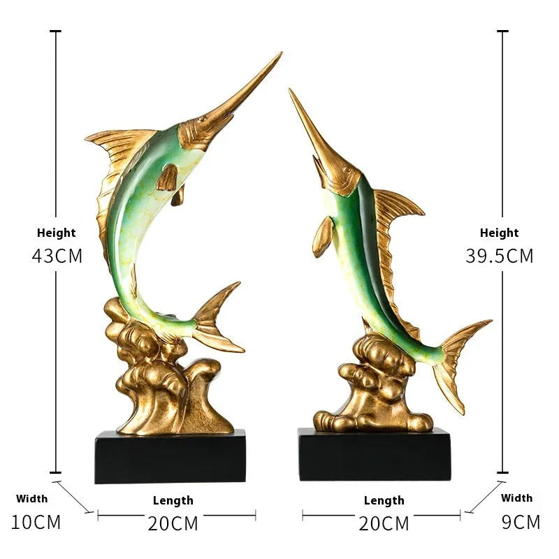 European Swordfish wall decoration in resin and plastic available in four colours.