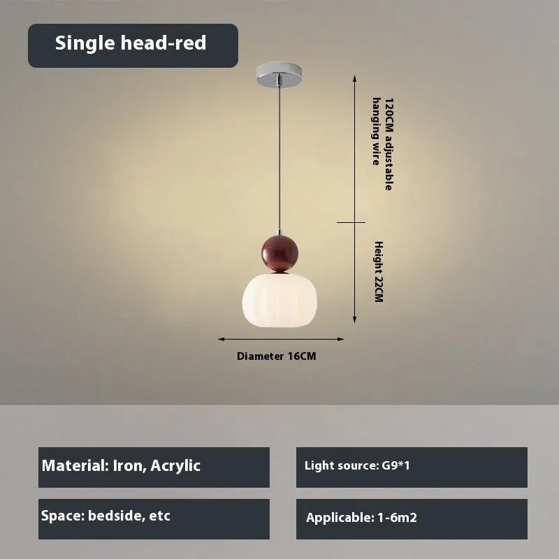 Nordic style pumpkin-shaped alloy chandelier for ceiling mounting in a bedroom or dining room.
