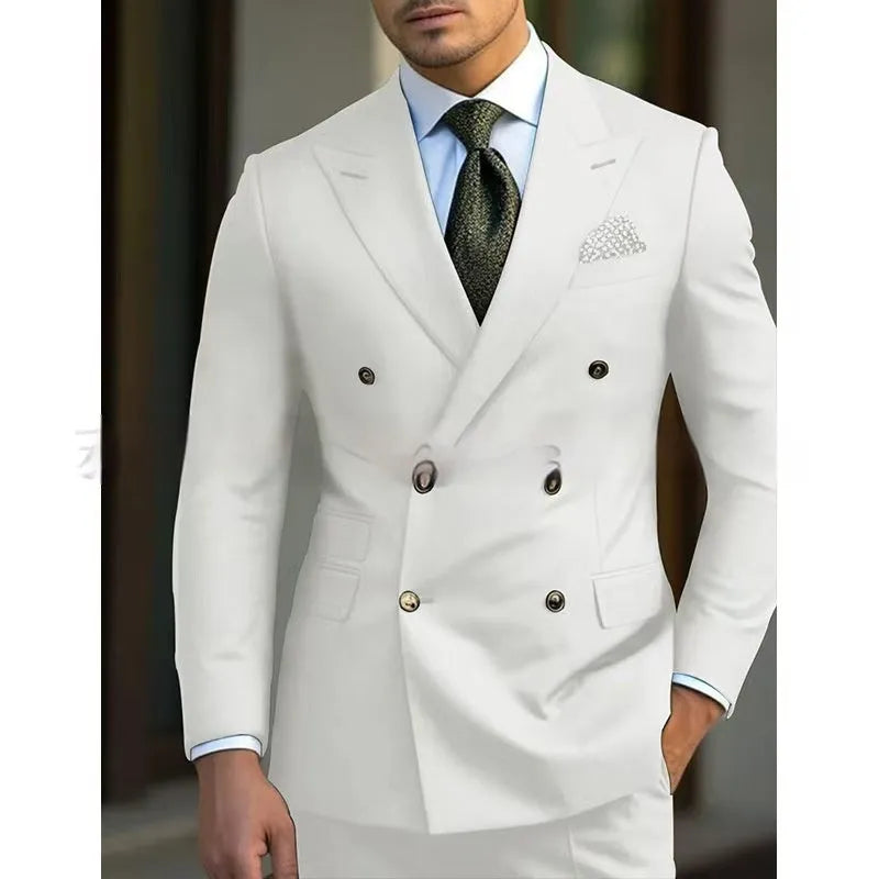Men's two-piece business suit set in regular cut with jacket and trousers