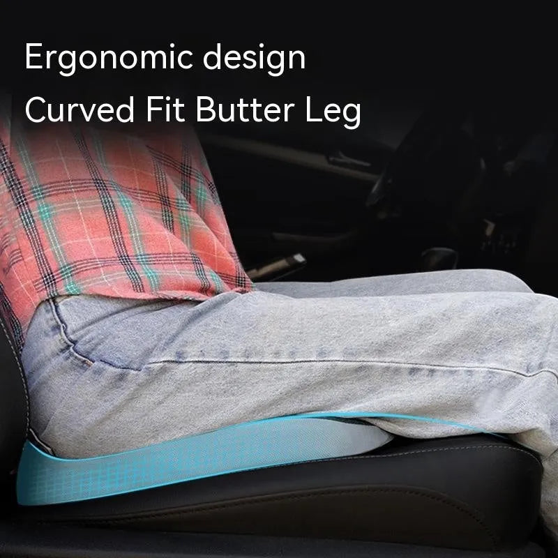 Curved bevel seat cushion with memory foam core for tailbone support in beige colour