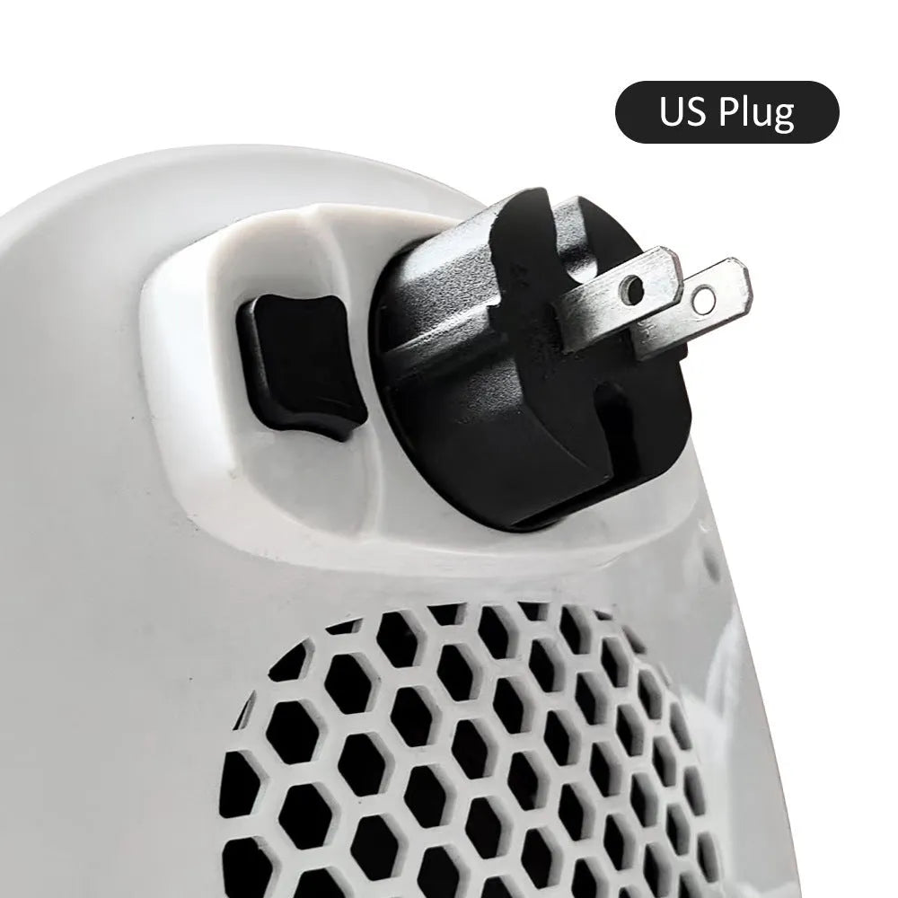 White ceramic heating electric hot air blower with remote control, dual voltage for EU and US electrical systems