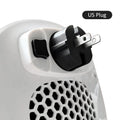 White ceramic heating electric hot air blower with remote control, dual voltage for EU and US electrical systems