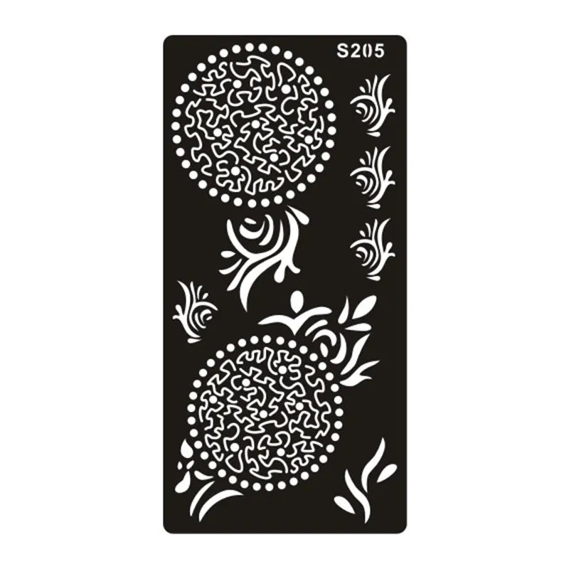 Hollow tattoo template sticker with geometric Southeast Asia style design on water transfer paper