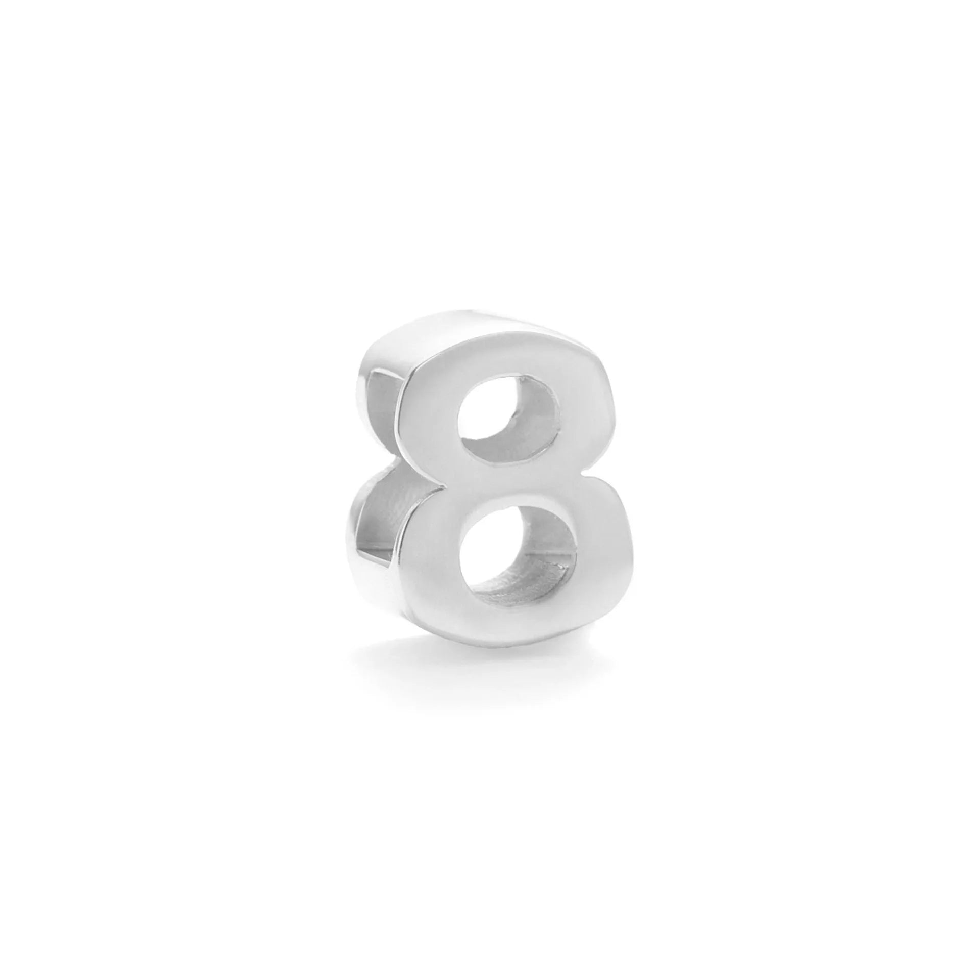 Titanium steel necklace with a single charm showing a number or letter on a 40.5cm gold or silver chain.