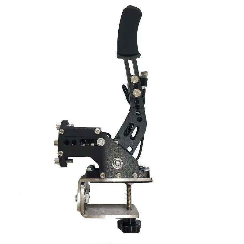 Black drift racing handbrake controller with clamp mount for Logitech and Thrustmaster racing wheels