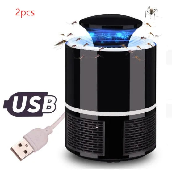 USB photocatalyst mosquito trap with LED light, 5W, 19x12cm, black colour, indoor household use