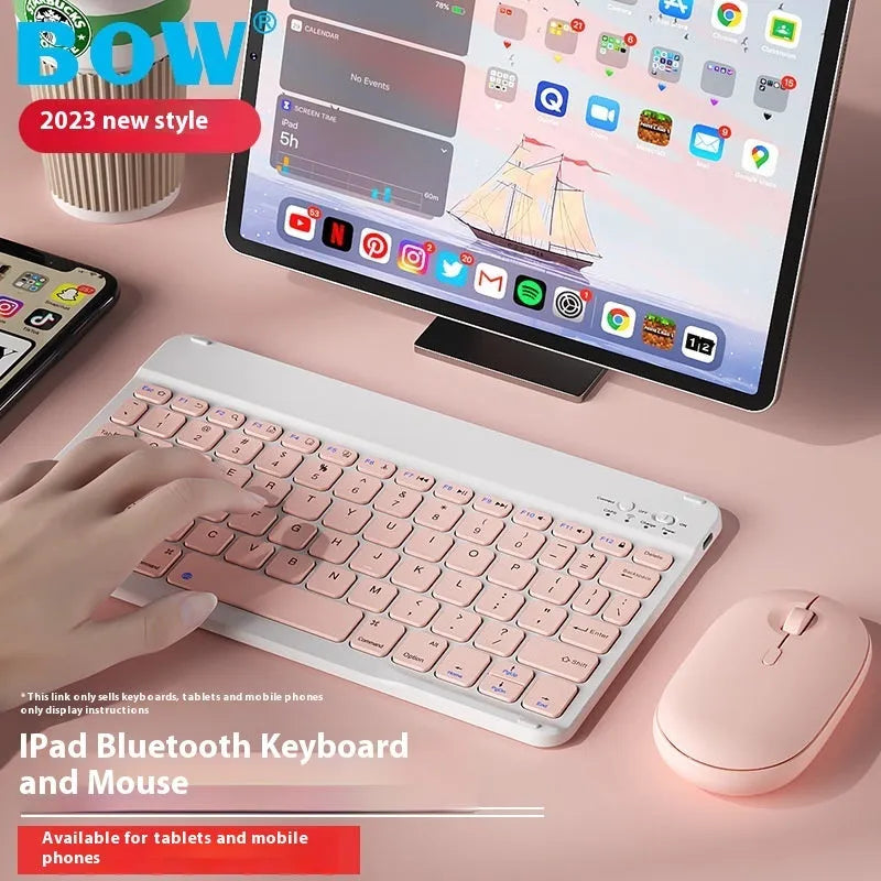 Wireless Bluetooth keyboard for tablets and PCs in multiple colour options with rechargeable battery