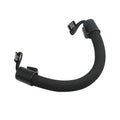 Black car seat back safety armrest made of EVA and ABS, 30.2 x 3.5 cm, installed behind seat