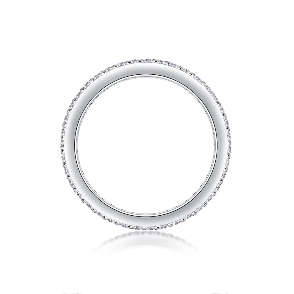 Moissanite wedding ring set with S925 silver and platinum plating, stone under 0.1 carat, gift box