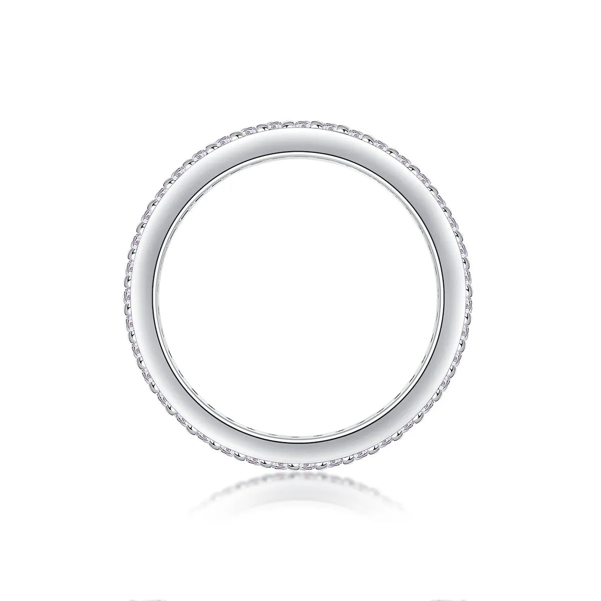 Moissanite wedding ring set with S925 silver and platinum plating, stone under 0.1 carat, gift box