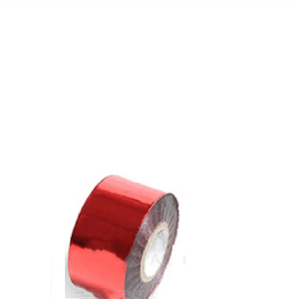 A roll of hot foil stamping paper showing metallic gold finish, with width options of 3cm and 5cm on a 120m long roll.