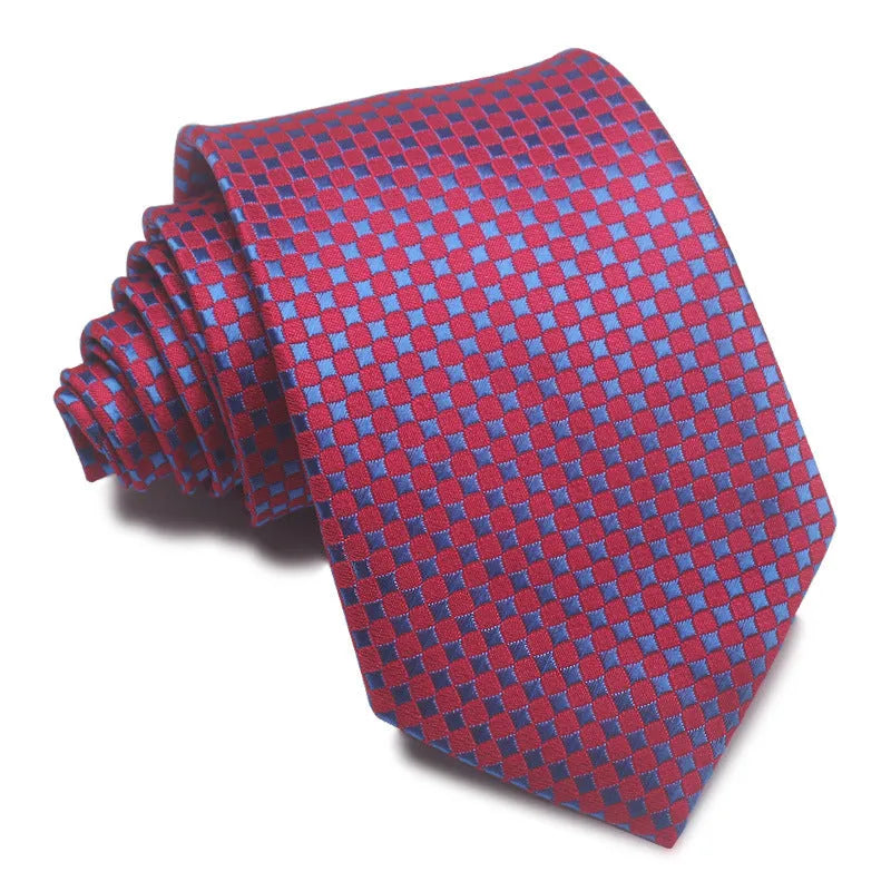 8cm wide polyester jacquard striped business tie in arrow shape for formal office wear