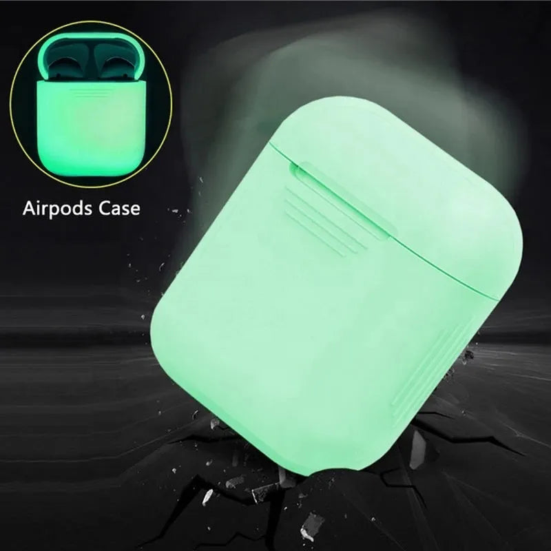 Luminous silicone flip-type protective case for AirPods wireless earphones