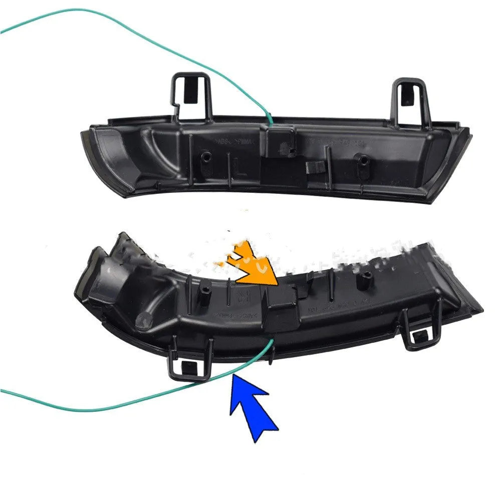 Volkswagen Golf MK5 sequential running water turn signal light made from black ABS plastic.