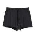 Men's black quick-drying nylon summer shorts with mid-waist design for sports and leisure wear