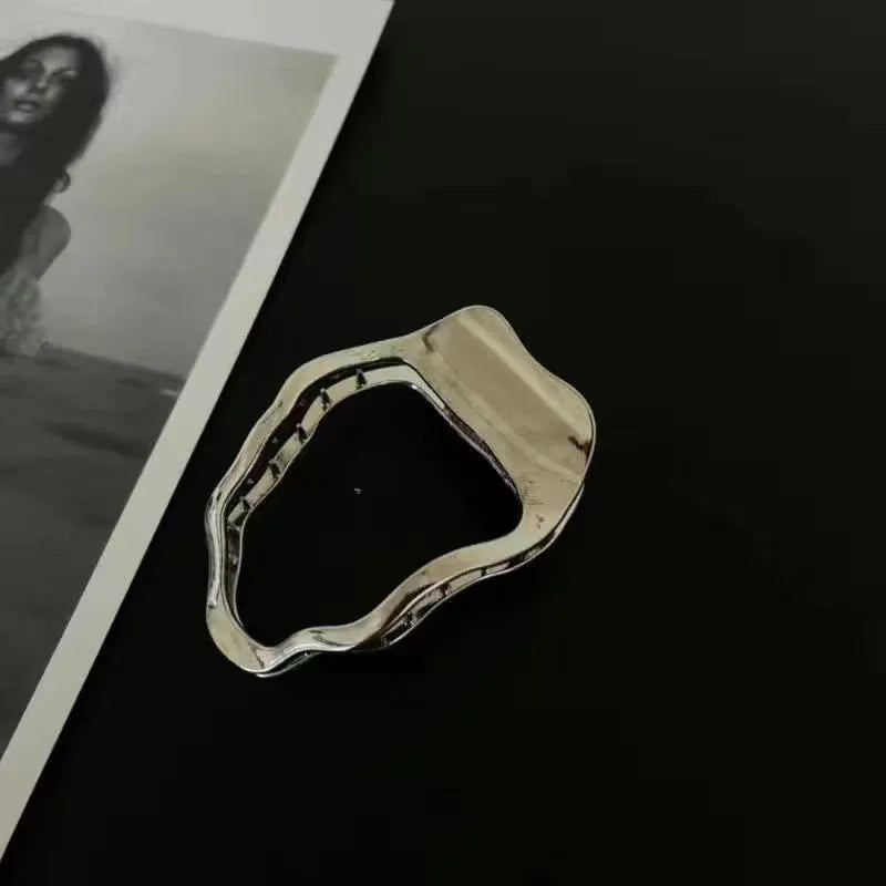 Women's zinc alloy hair barrettes in gold and silver square, arc and triangle shapes