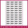 FBA barcode labels paper A4 sheets in multiple grid formats for Amazon serial numbers