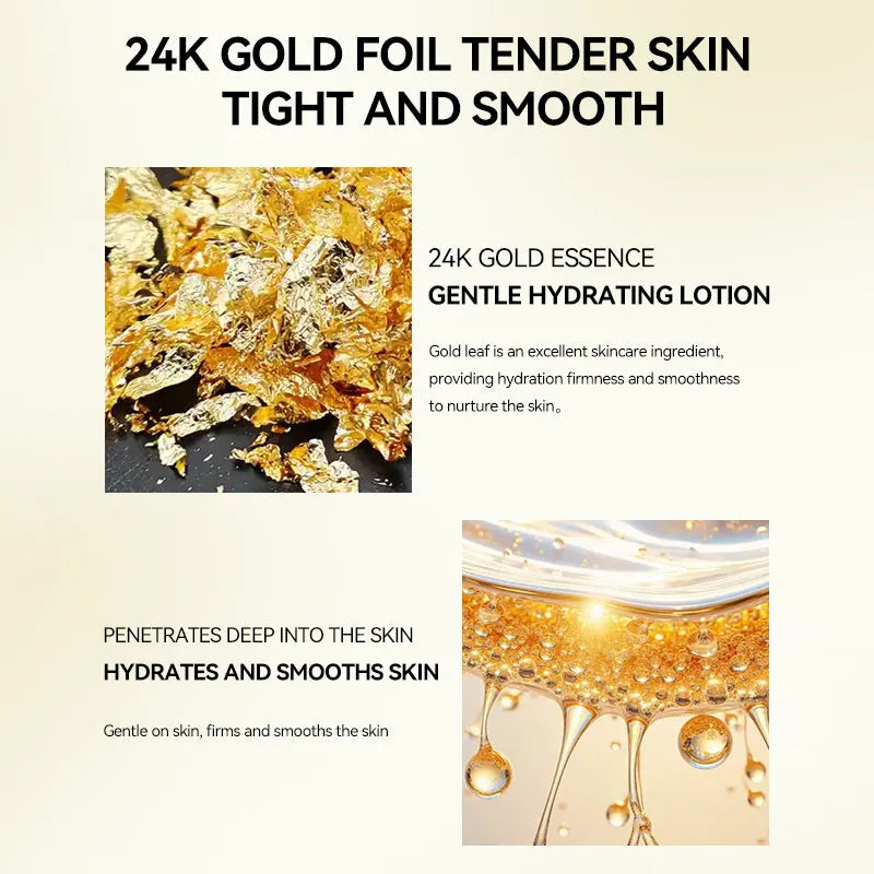 DR.ROSEVA 5Pcs 24K Gold Radiance luxury skincare gift box with Cleanser Toner Serum Eye Serum and Face Cream
