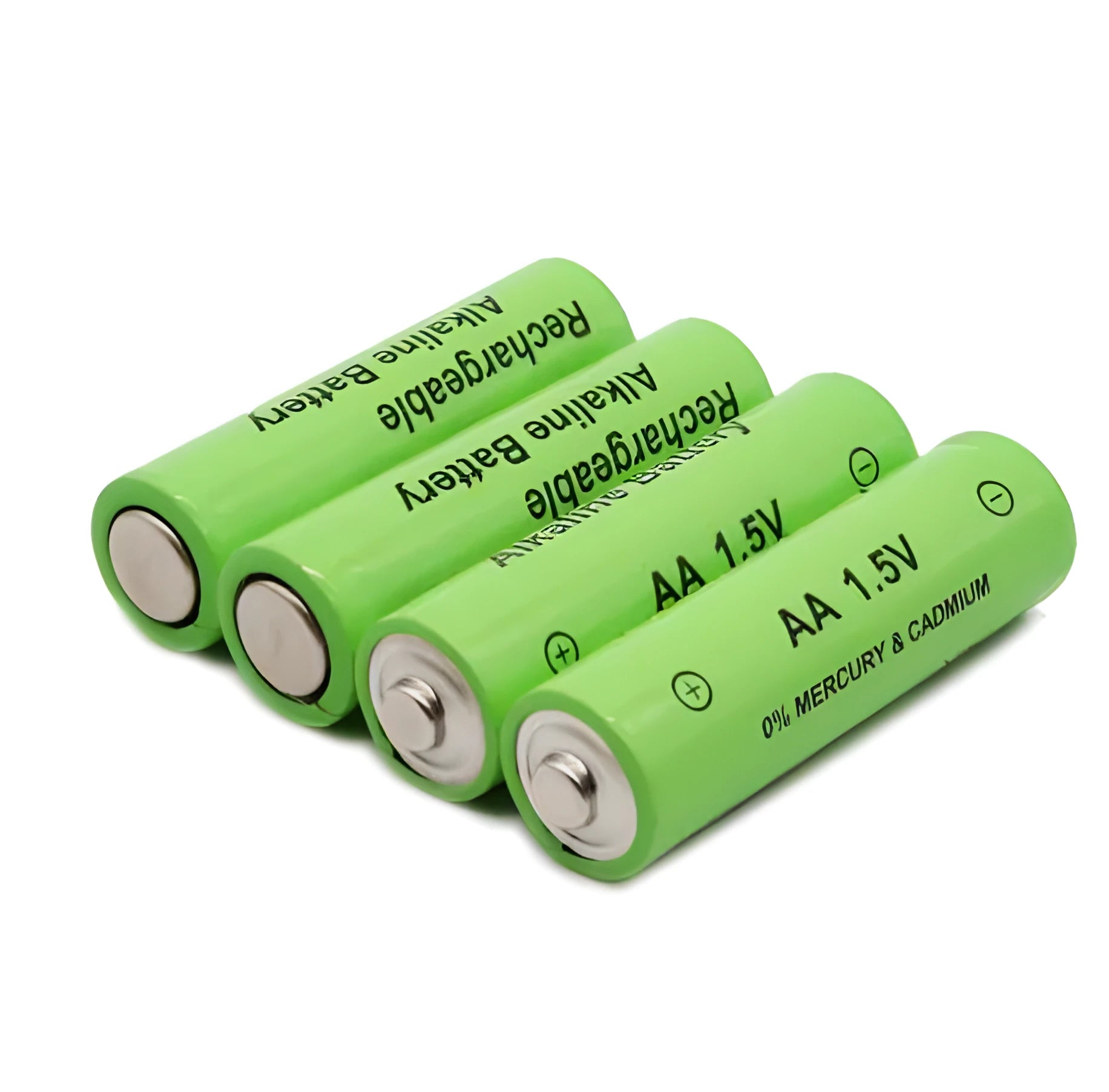 Pack of green 3000mAh rechargeable alkaline AA batteries