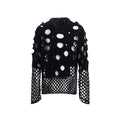 Men's black loose hoodie with pearl decorations on the hood, thin material.