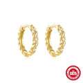 Sterling silver geometric stud earrings with diamond detailing in gold or silver finish