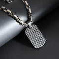 Titanium steel water ripple pendant necklace with electroplated finish, Emperor Chain, gold silver black colours