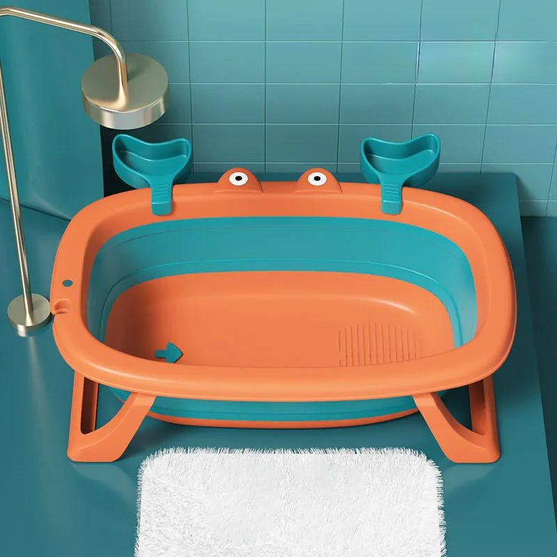 Blue foldable portable pet tub for small dogs and cats under 20 pounds.