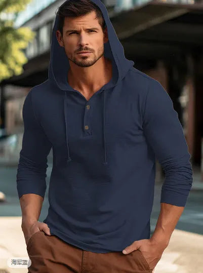 Cotton pullover hoodie in six colours for European and American youth sizing