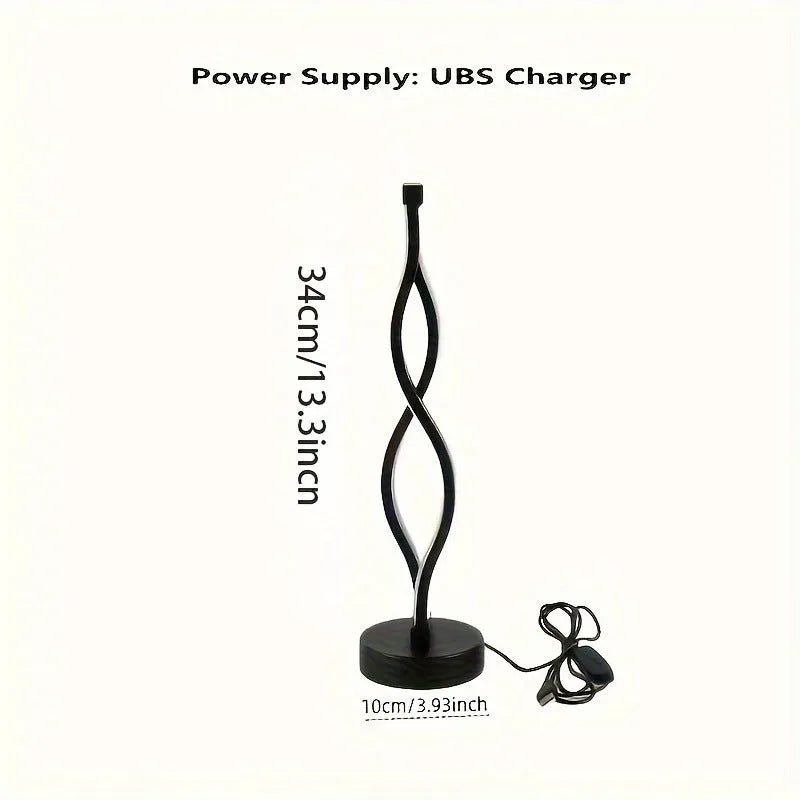 Black aluminium desk lamp with a touch dimming button for blue, pink, and warm white light.