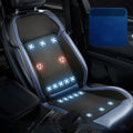 Black car cooling seat cushion with massage function and USB port for 12V vehicle power
