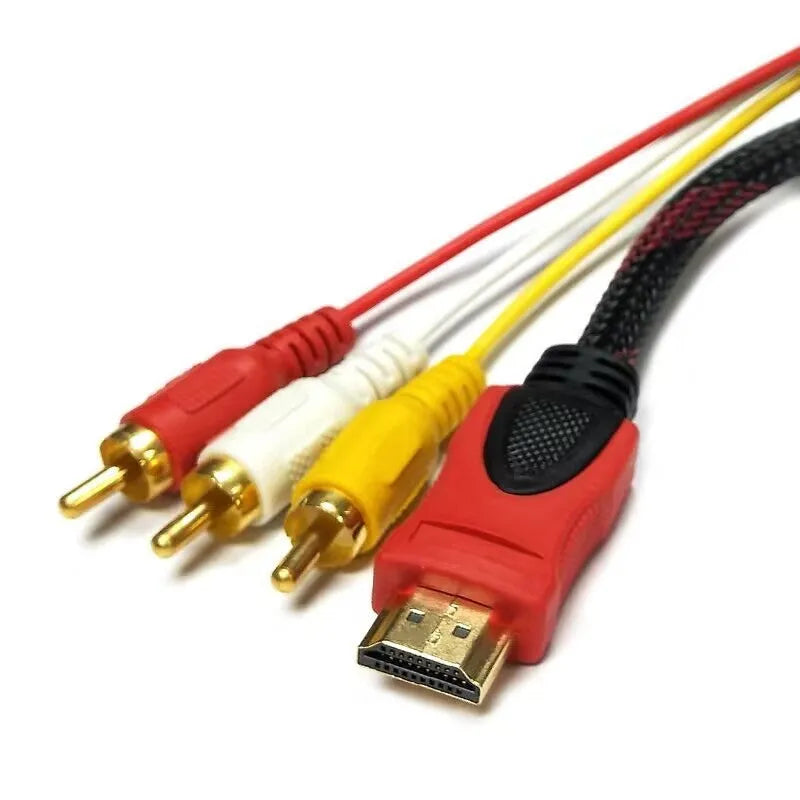 1.5 metre HDMI to AV15 composite RCA adapter cable with male HDMI and female RCA connectors