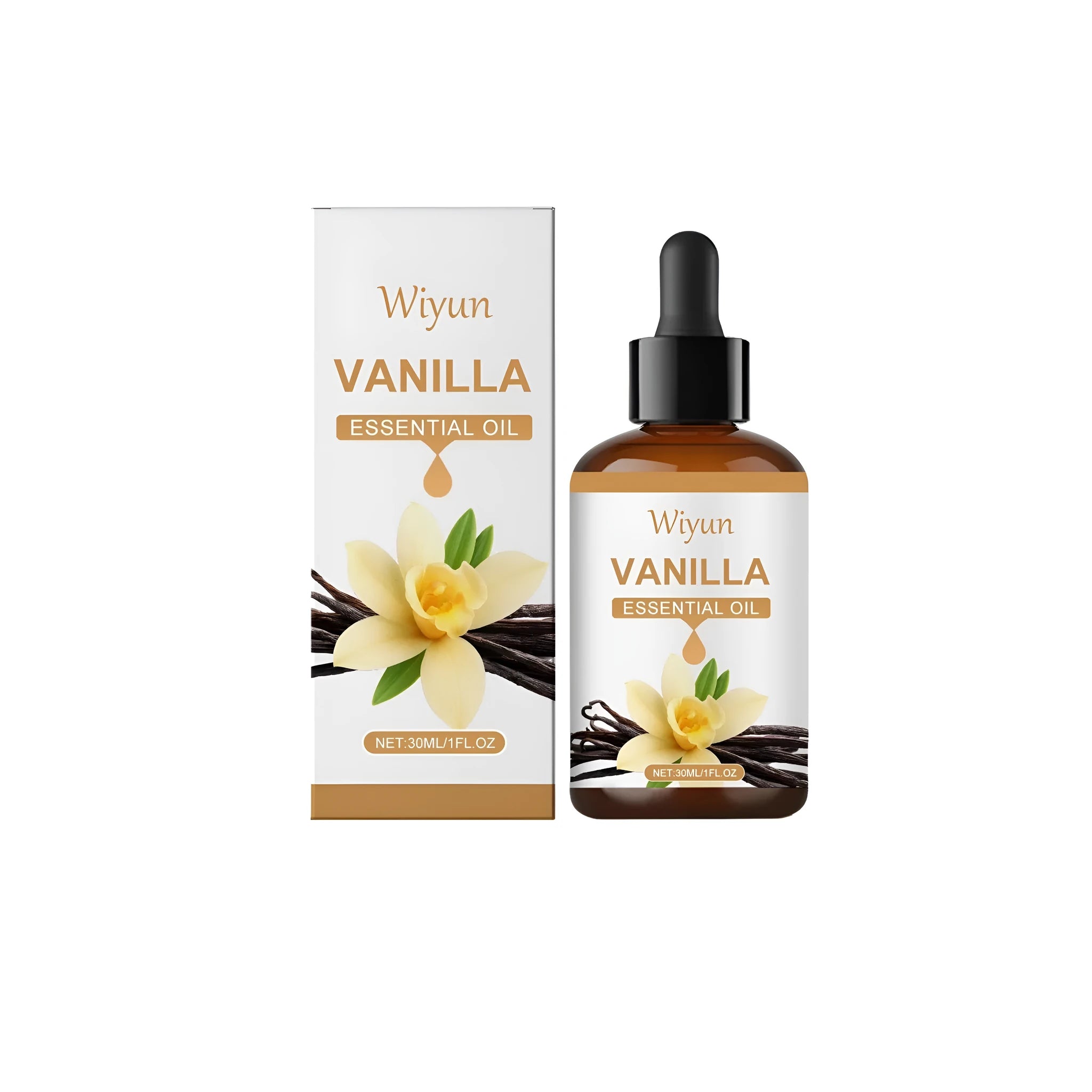 30ml bottle of vanilla flavoured oil for cooking and aromatherapy