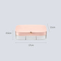 Minimalist jewellery storage box with multi-layer compartments in green colour measuring 17 x 11 cm